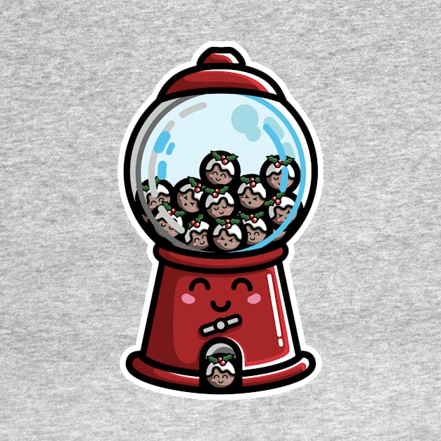 Kawaii Cute Christmas Pudding Gumball Machine by freeves